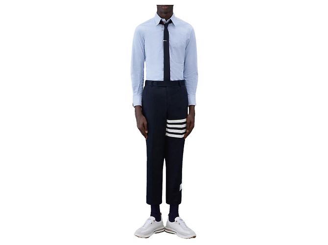 Thom Browne Oxford Button-Up Baumwollhemd Hellblau - Ansicht 5
