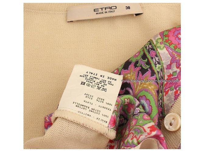 Etro Cardigã de seda estampado paisley em marfim Multicor - vista 5