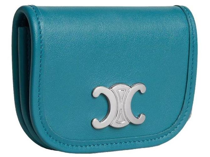 Céline Nano Triomphe Keyring Soft Calfskin Cobalt Blue - view 2