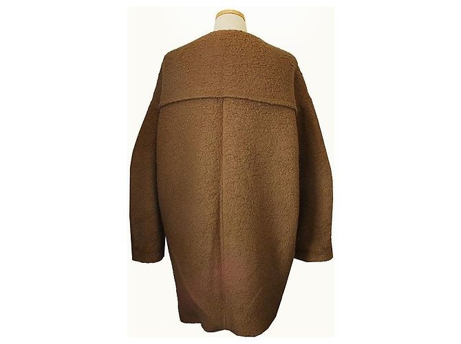 Isabel Marant Camel Boucle Zip Mantel Braun - Ansicht 2