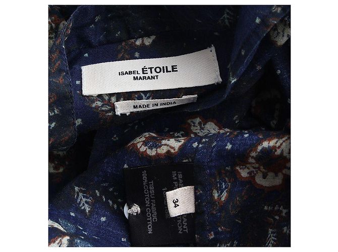 Blusa de algodón transparente Isabel Marant Étoile Azul - vista 3
