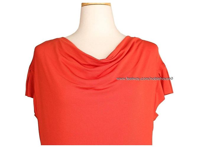 Louis Vuitton Oranges drapiertes Seidenmischung Top - Ansicht 6