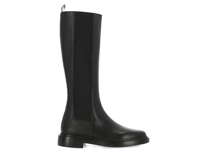 Thom Browne Botas Chelsea altas de grano de guijarro Negro - vista 4