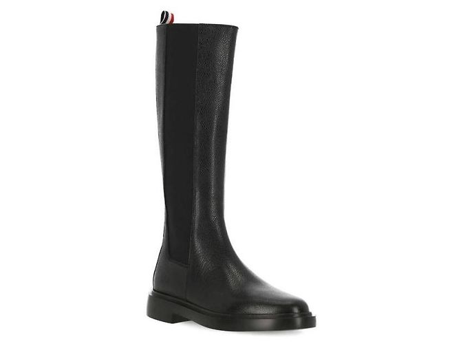 Thom Browne Botas Chelsea altas de grano de guijarro Negro - vista 5