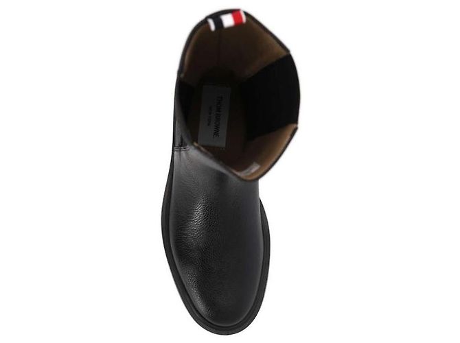 Thom Browne Botas Chelsea altas de grano de guijarro Negro - vista 7