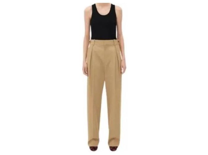 Bottega Veneta Pantalones de sarga de algodón Castaño - vista 4