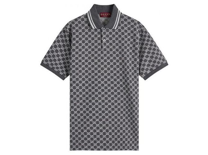 Gucci Polo aus Baumwoll-Jacquard Lame Braun - Ansicht 4