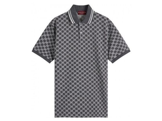 Gucci Polo aus Baumwoll-Jacquard Lame Braun - Ansicht 5