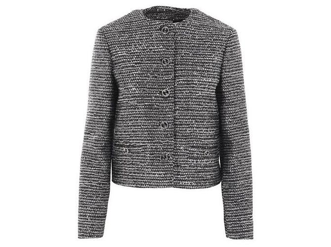 Gucci Chaqueta de Lamé de Tweed a Rayas Castaño - vista 4