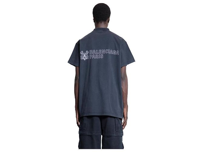 Balenciaga T-Shirt mit kurzen Ärmeln und Logo Schwarz - Ansicht 7
