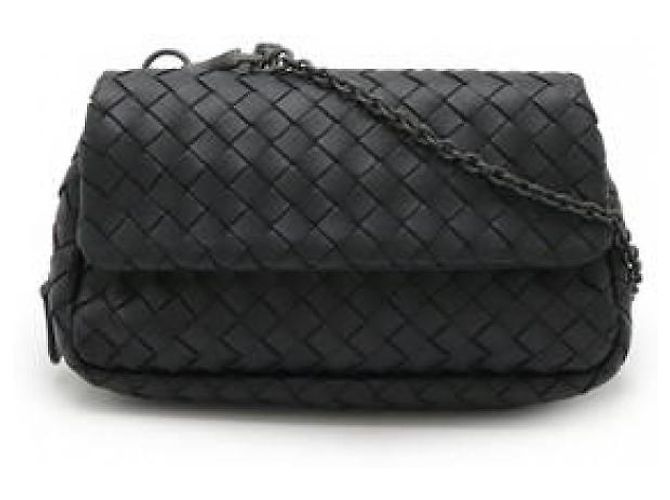 Bottega Veneta Borsa a Spalla con Catena Intrecciato Nero - vista 4