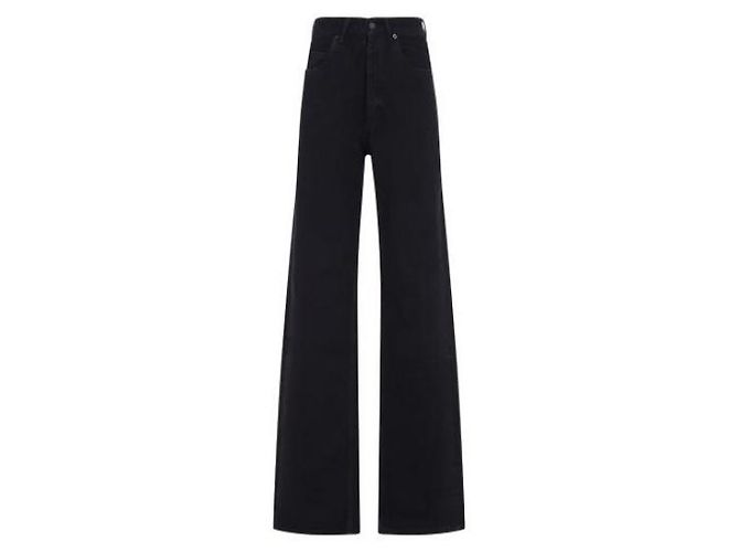Saint Laurent Jeans baggy longo em denim preto - vista 5