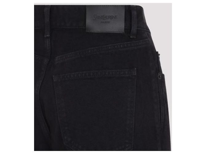Saint Laurent Jeans baggy longo em denim preto - vista 8