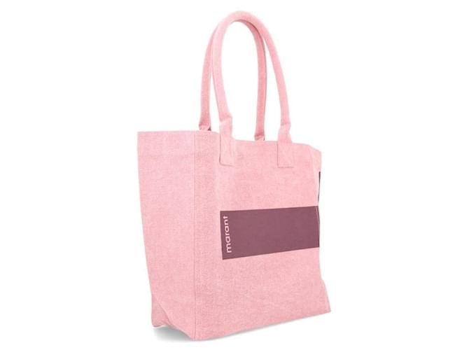 Isabel Marant Borsa Tote Small Logo Rosa - vista 7