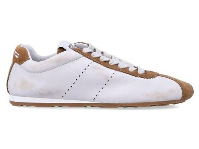 Miu Miu Zapatillas de ante de cuero Napa Blanco - vista 4