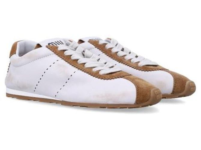 Miu Miu Zapatillas de ante de cuero Napa Blanco - vista 6