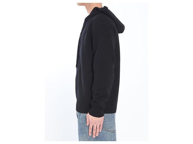 Loewe Grafischer Zip-Hoodie aus Wolle Schwarz - Ansicht 6