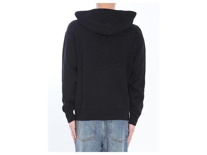 Loewe Grafischer Zip-Hoodie aus Wolle Schwarz - Ansicht 7