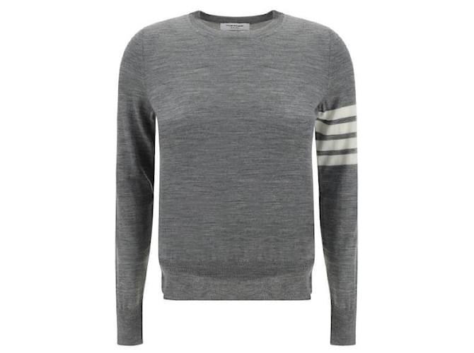 Thom Browne Lässiger Strickpullover aus Wolle Braun - Ansicht 4