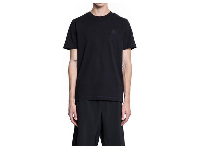 Moncler Baumwoll-T-Shirt mit Logo-Patch Schwarz - Ansicht 4
