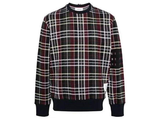Thom Browne Baumwoll-Sweatshirt mit Rundhalsausschnitt im Streifenjacquard Mehrfarben - Ansicht 4