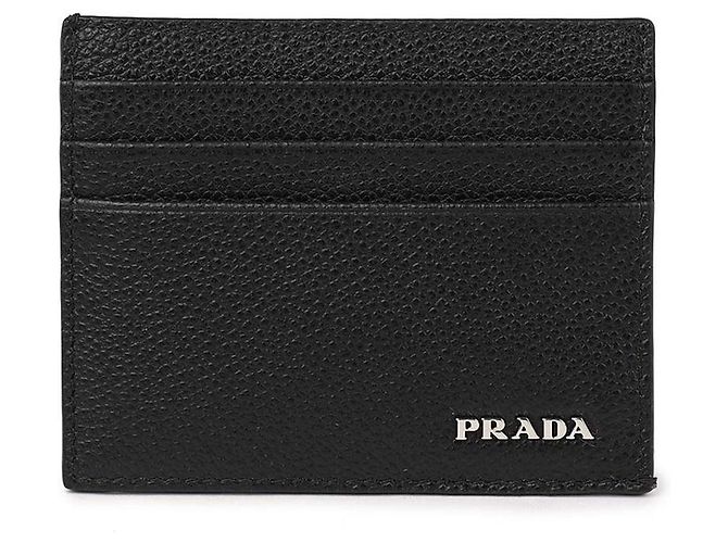 Prada Calfskin Card Wallet Black - view 3