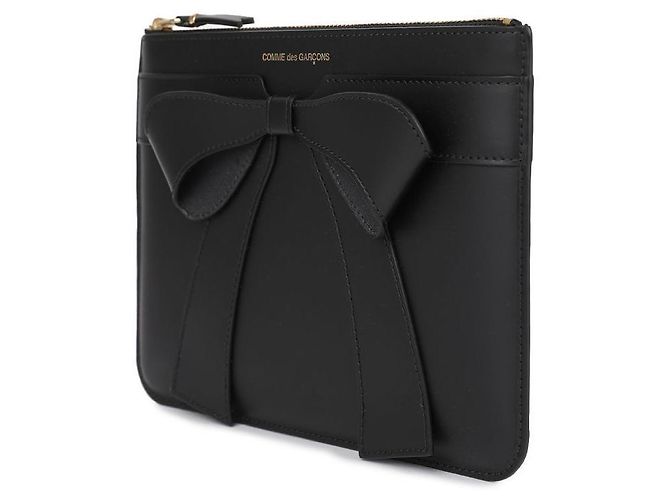 Comme Des Garcons Big Bow Leather Pouch Bag - view 4