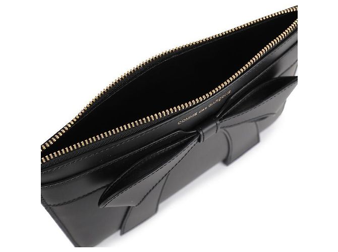 Comme Des Garcons Big Bow Leather Pouch Bag - view 8