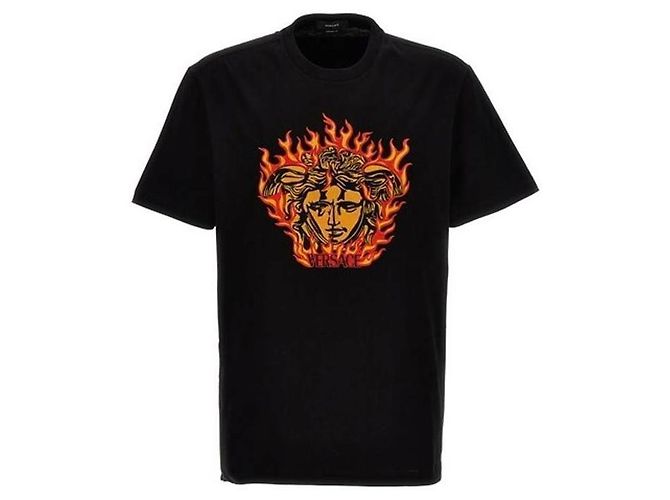 Versace Camiseta FLAME com bordado de chama - vista 4