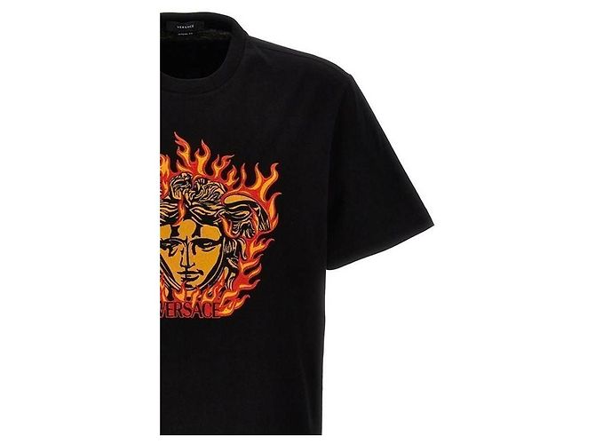 Versace Camiseta FLAME com bordado de chama - vista 6