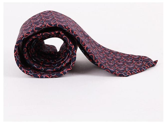 Fendi Cravatta da Uomo FF Blu Marino Rosso - vista 4