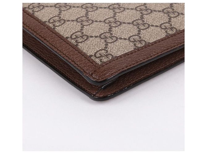 Gucci Grande Clutch Bag GG Canvas Ophidia Marrone - vista 7