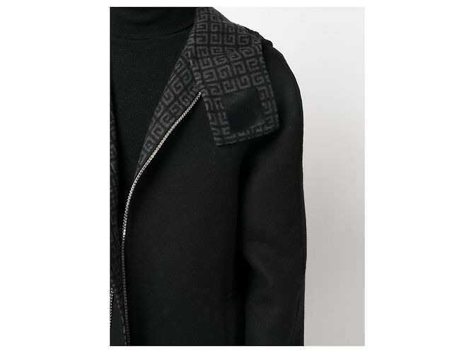 Givenchy Cappotto con cappuccio con logo Nero - vista 7