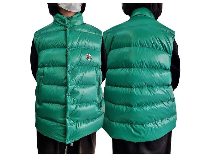 Moncler Herren Logo Steppweste Grün - Ansicht 2