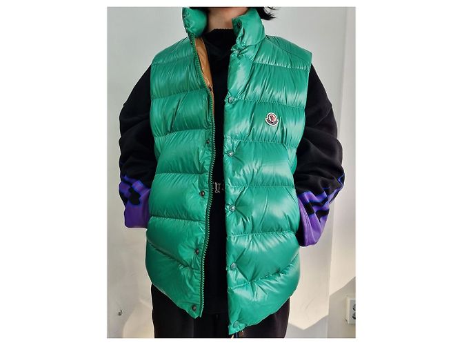 Moncler Herren Logo Steppweste Grün - Ansicht 4