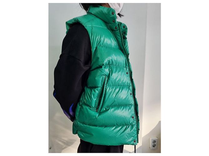 Moncler Herren Logo Steppweste Grün - Ansicht 5