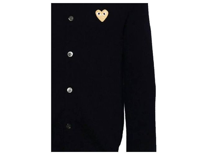 Comme Des Garcons Cardigan in lana con distintivo a forma di cuore dorato AX - vista 5