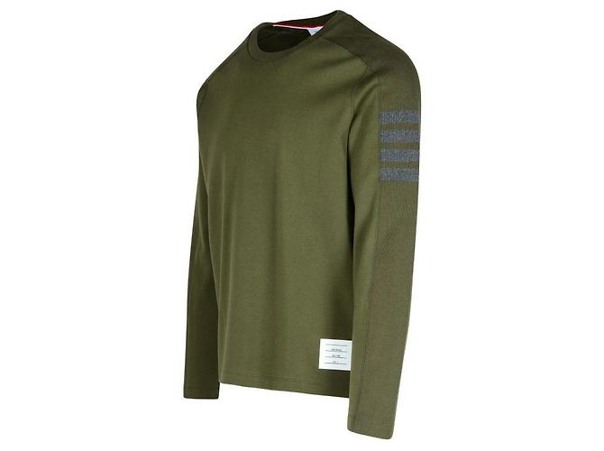 Thom Browne T-shirt a maniche lunghe in cotone - vista 5