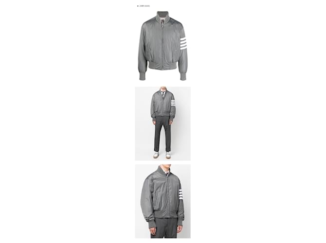 Thom Browne Bomber Padding Diagonale Blu - vista 3