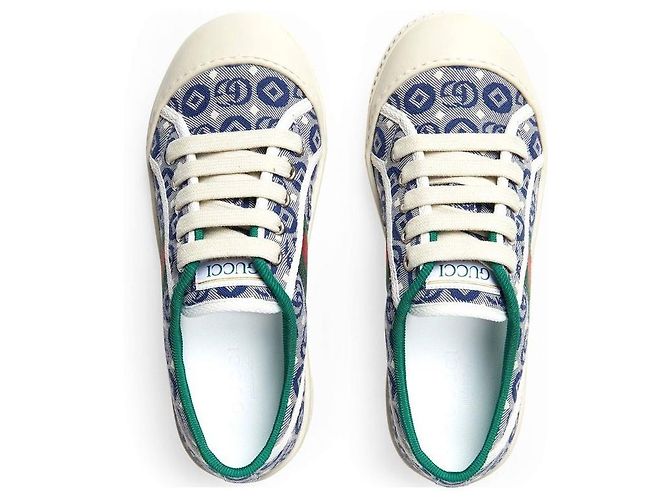 Gucci Sneakers Jacquard Tennis Blu - vista 6
