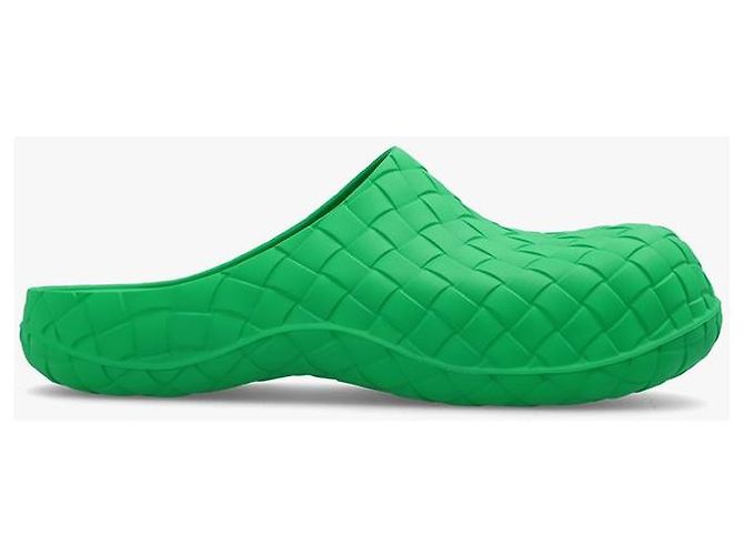 Bottega Veneta Infradito in gomma Intrecciato Verde - vista 4