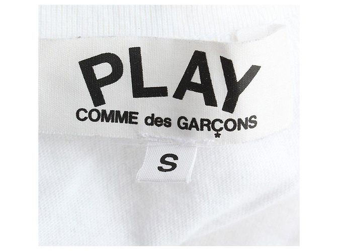 Comme Des Garcons Weißes T-Shirt mit großem Herz-Logo-Druck - Ansicht 3