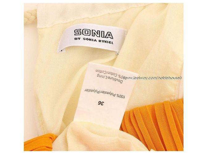 Sonia Rykiel Ärmellose plissierte Bluse in Elfenbein und Senf von Sonia Rikiel Weiß - Ansicht 5