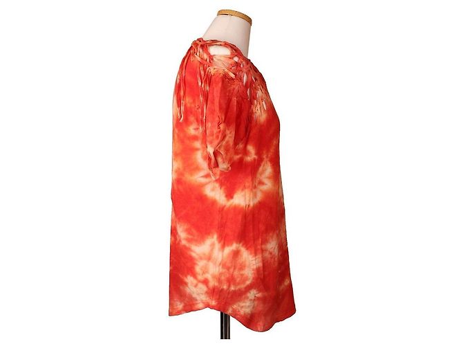 Isabel Marant Camiseta perforada roja con estampado - vista 3