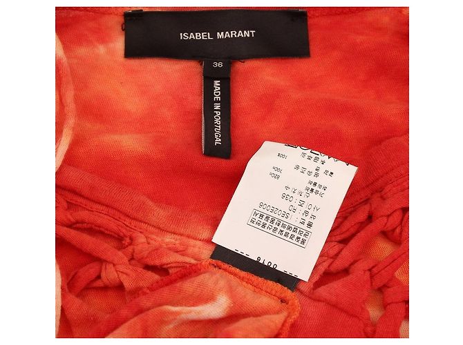 Isabel Marant Camiseta perforada roja con estampado - vista 5