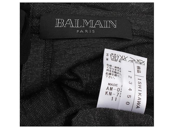 Balmain Durchsichtiger Oberteil mit metallischen schwarzen Perlen - Ansicht 5