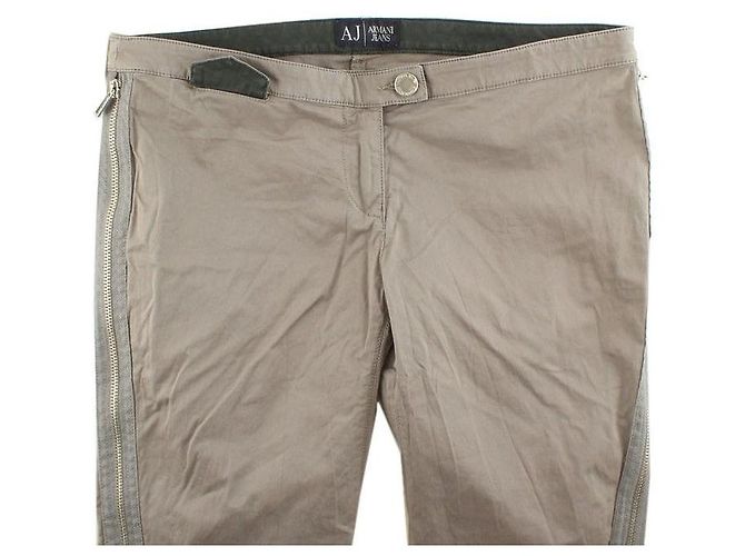 Pantalones khaki con detalles de cremallera Armani Jeans Castaño - vista 3
