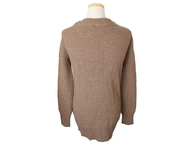 Chloé Strickjacke aus Wolle mit Cut-Out-Details Melange Beige Braun - Ansicht 4