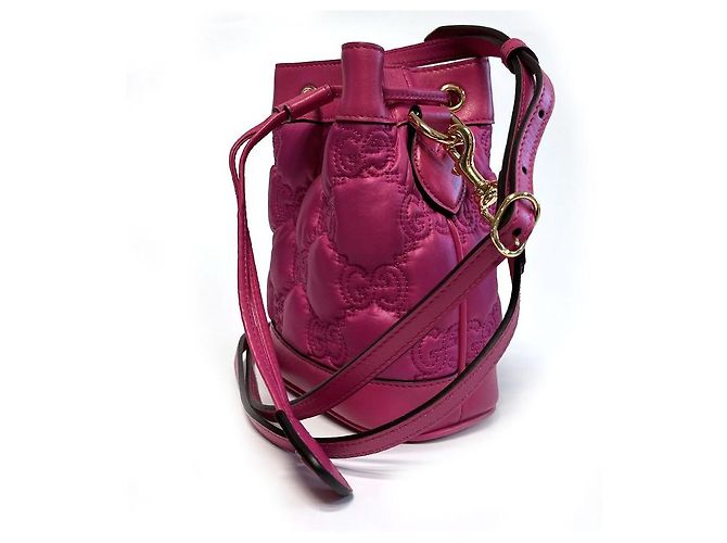 Gucci Borsa a secchiello GG Marmont matelassé piccola Rosa - vista 3