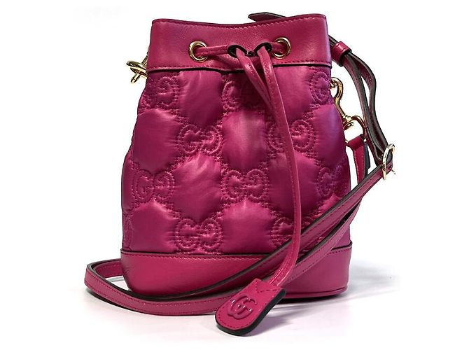 Gucci Borsa a secchiello GG Marmont matelassé piccola Rosa - vista 4